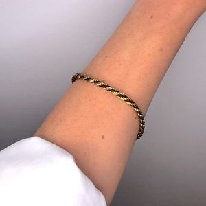 Vintage Gold & Black Braided Bracelet